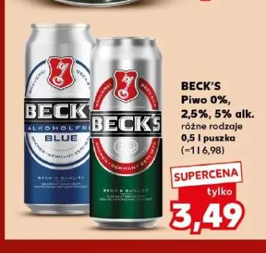 Piwo bezalkoholowe Beck's Blue +1 wariant