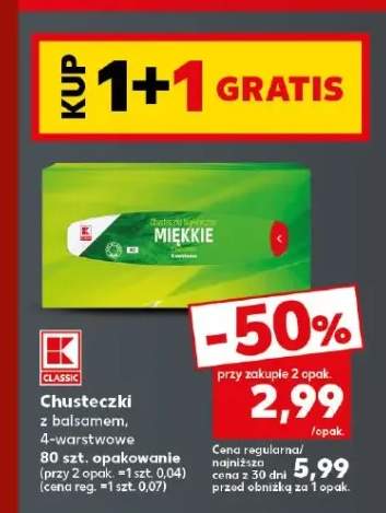 Chusteczki z balsamem 4-warstwowe K-Classic