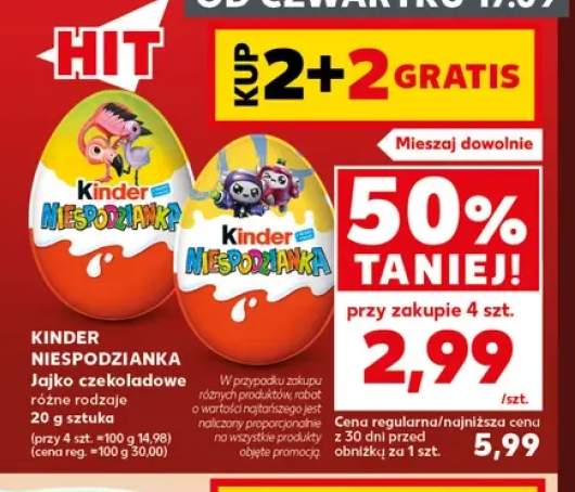 Jajko czekoladowe Kinder Niespodzianka