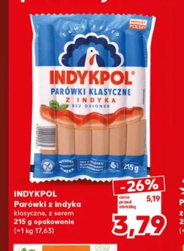 Parówki z indyka klasyczne Indykpol +1 wariant