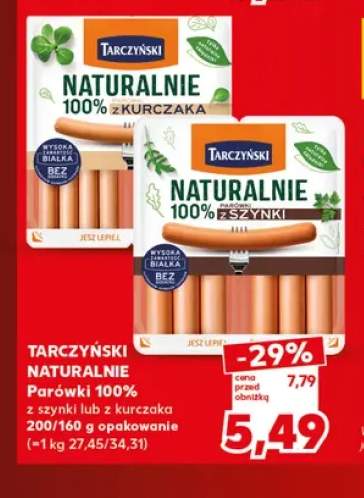 Parówki 100% z szynki Tarczyński Naturalnie +1 wariant