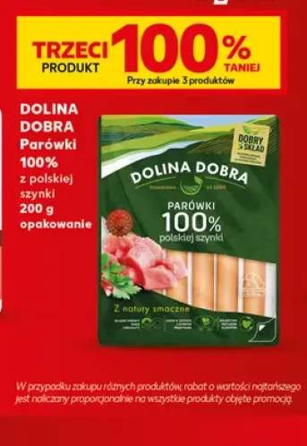 Parówki 100% z polskiej szynki Dolina Dobra