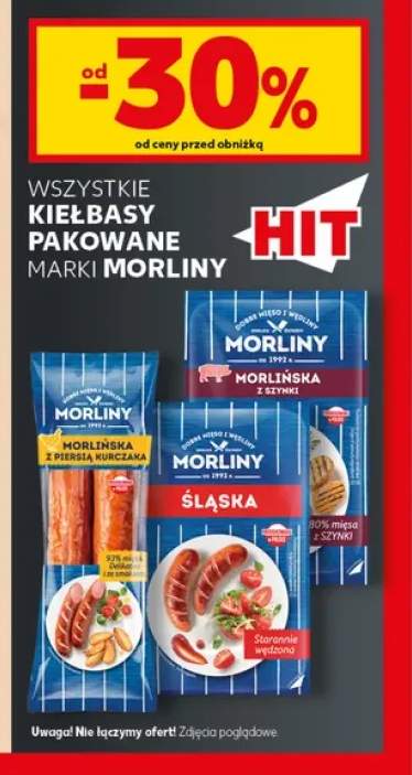 Kiełbasy pakowane marki Morliny +3 warianty