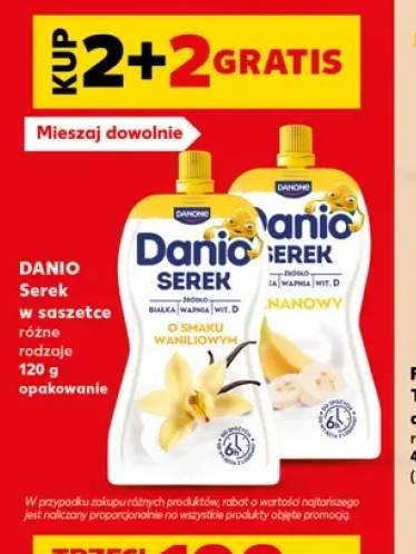 Serek w saszetce o smaku waniliowym Danio +1 wariant