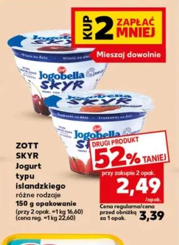 Jogurt typu islandzkiego Skyr wiśnie na dnie Zott +1 wariant