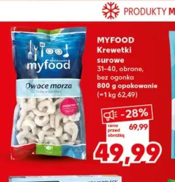 Krewetki surowe 31-40 obrane bez ogonka Myfood