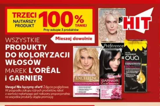 Produkty do koloryzacji włosów marek L'Oréal i Garnier +4 warianty