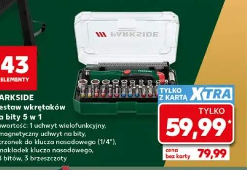 Zestaw wkrętaków na bity 5 w 1 Parkside