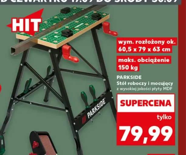 Stół roboczy i mocujący z wysokiej jakości płyty MDF Parkside