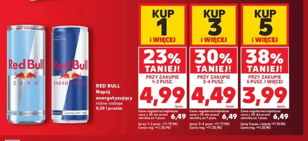 Napój energetyzujący Red Bull Zero +1 wariant