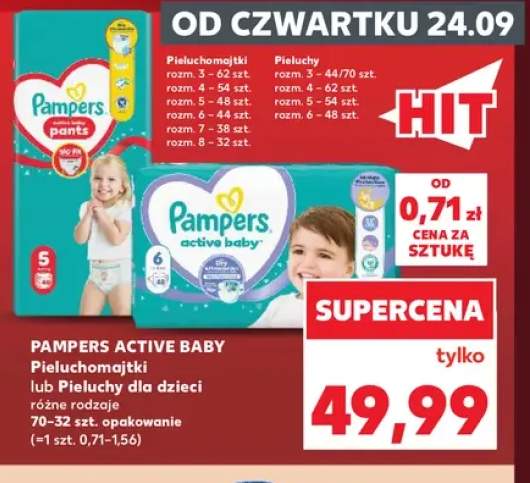 Pieluchomajtki dla dzieci Pampers Active Baby +1 wariant