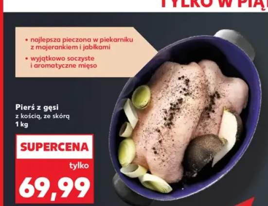 Pierś z gęsi z kością ze skórą
