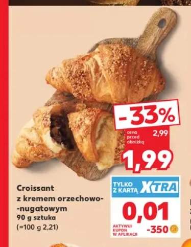Croissant z kremem orzechowo-nugatowym