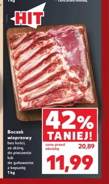 Boczek wieprzowy bez kości ze skórą do pieczenia lub do gotowania z kapustą