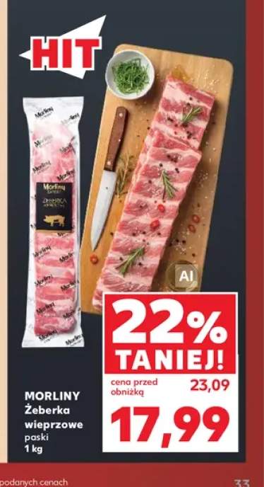 Żeberka wieprzowe paski Morliny