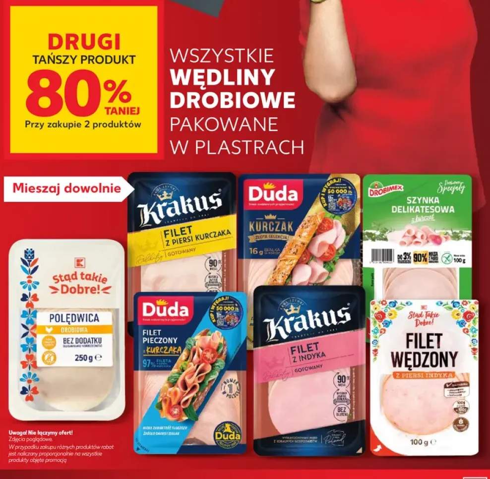 Wędliny drobiowe pakowane w plastrach +7 wariantów
