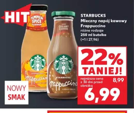 Mleczny napój kawowy Frappuccino Pumpkin Spice Starbucks +1 wariant