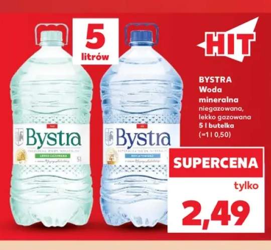 Woda mineralna niegazowana Bystra +1 wariant