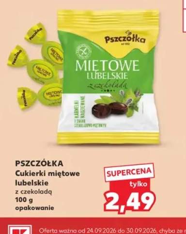 Cukierki miętowe lubelskie z czekoladą Pszczółka