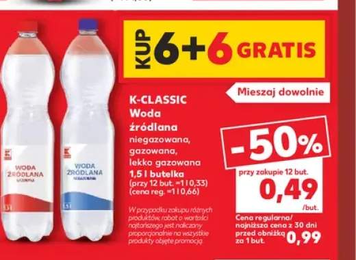 Woda źródlana gazowana K-Classic +2 warianty