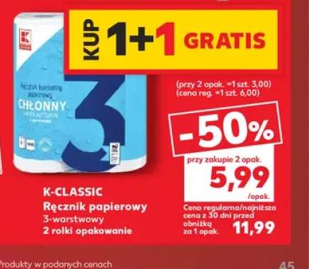 Ręcznik papierowy 3-warstwowy 2-pak K-Classic
