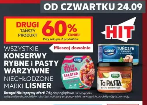 Tuńczyk w kawałkach w sosie własnym Lisner +3 warianty