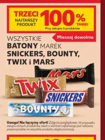 Batony marek Snickers, Bounty, Twix i Mars +4 warianty