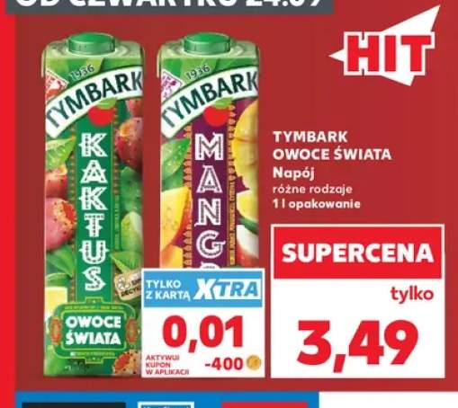 Napój Tymbark Owoce Świata kaktus +1 wariant