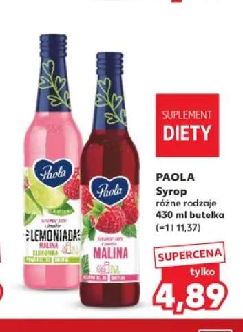 Syrop Paola lemoniada malina z limonką +1 wariant