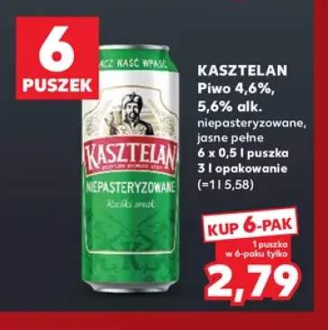 Piwo Kasztelan niepasteryzowane 6-pak +1 wariant