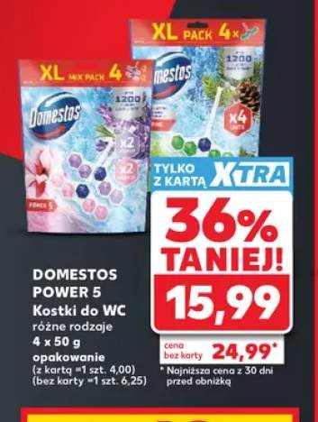 Kostki do WC Power 5 Domestos 4-pak