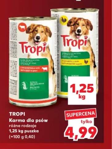 Karma dla psów z wołowiną w sosie Tropi +1 wariant