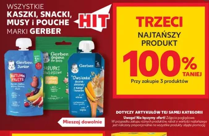 Kaszki, snacki, musy i pouche marki Gerber +3 warianty