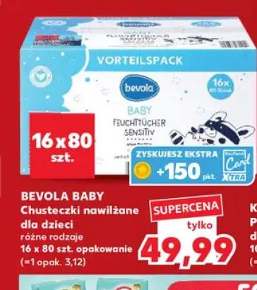 Chusteczki nawilżane dla dzieci Bevola Baby 16-pak