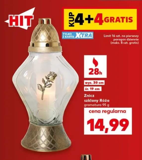 Znicz szklany Róża
