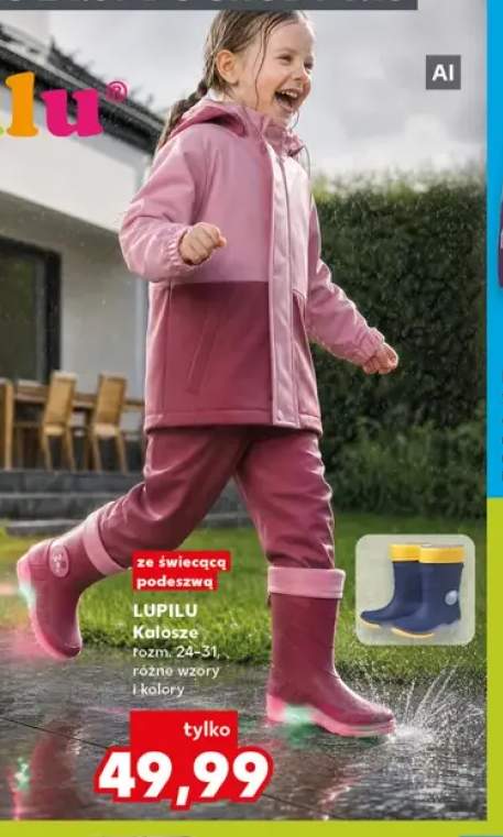 Kalosze ze świecącą podeszwą Lupilu