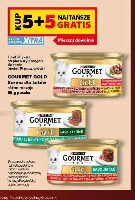 Karma dla kotów Gourmet Gold kawałki w sosie z łososiem i kurczakiem +2 warianty