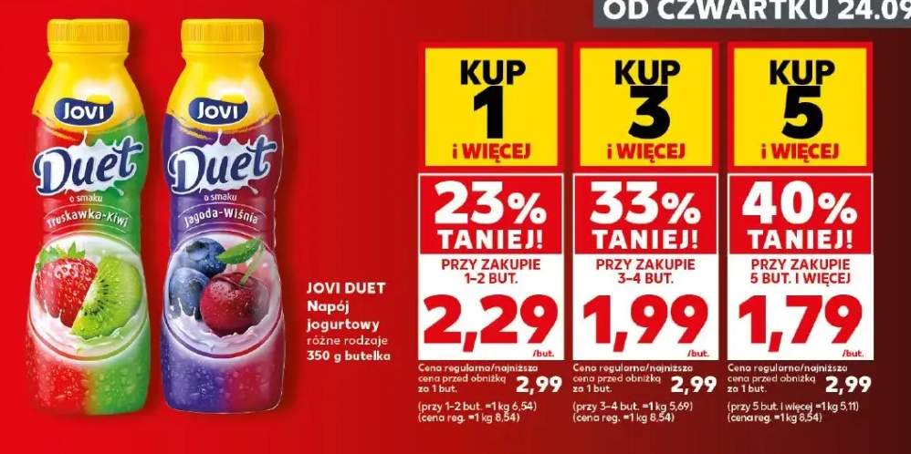 Napój jogurtowy truskawka-kiwi Jovi Duet +1 wariant