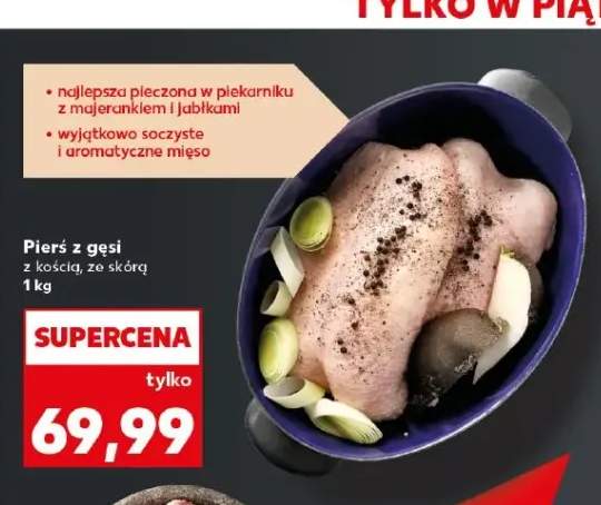 Pierś z gęsi z kością ze skórą