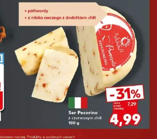 Ser Pecorino z czerwonym chili Sacco