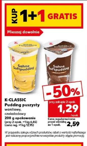 Pudding puszysty waniliowy K-Classic +1 wariant