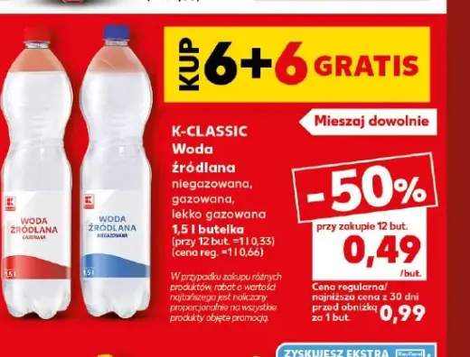 Woda źródlana niegazowana K-Classic +2 warianty