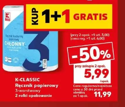 Ręcznik papierowy 3-warstwowy 2-pak K-Classic