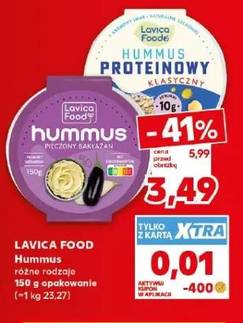 Hummus pieczony bakłażan Lavica Food +1 wariant
