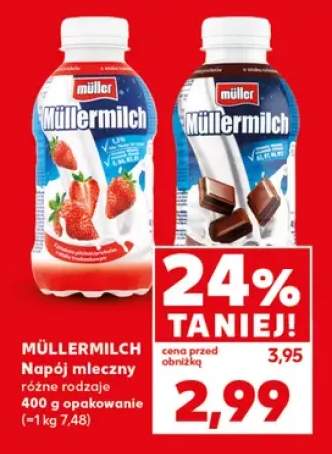 Napój mleczny truskawkowy Müllermilch +1 wariant