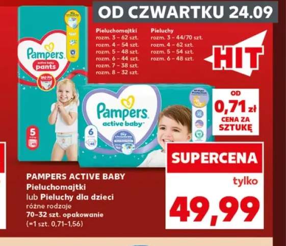 Pieluchomajtki dla dzieci Pampers Active Baby +1 wariant