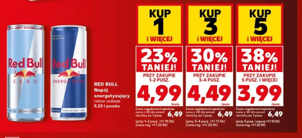 Napój energetyzujący Red Bull Zero +1 wariant