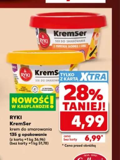 KremSer krem do smarowania ze śmietanką i ryckim edamem Ryki +1 wariant