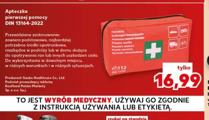 Apteczka pierwszej pomocy DIN 13164-2022