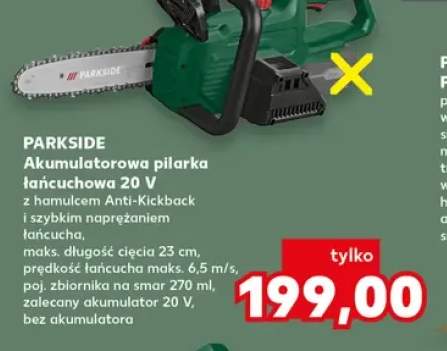 Akumulatorowa pilarka łańcuchowa Parkside